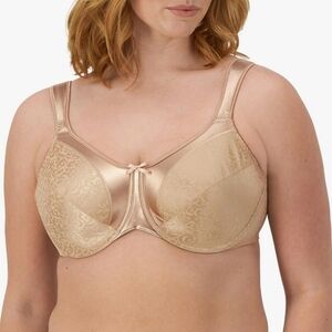 NWOT Bali Satin Tracings Underwire Minimizer Bra Nude Color 42D